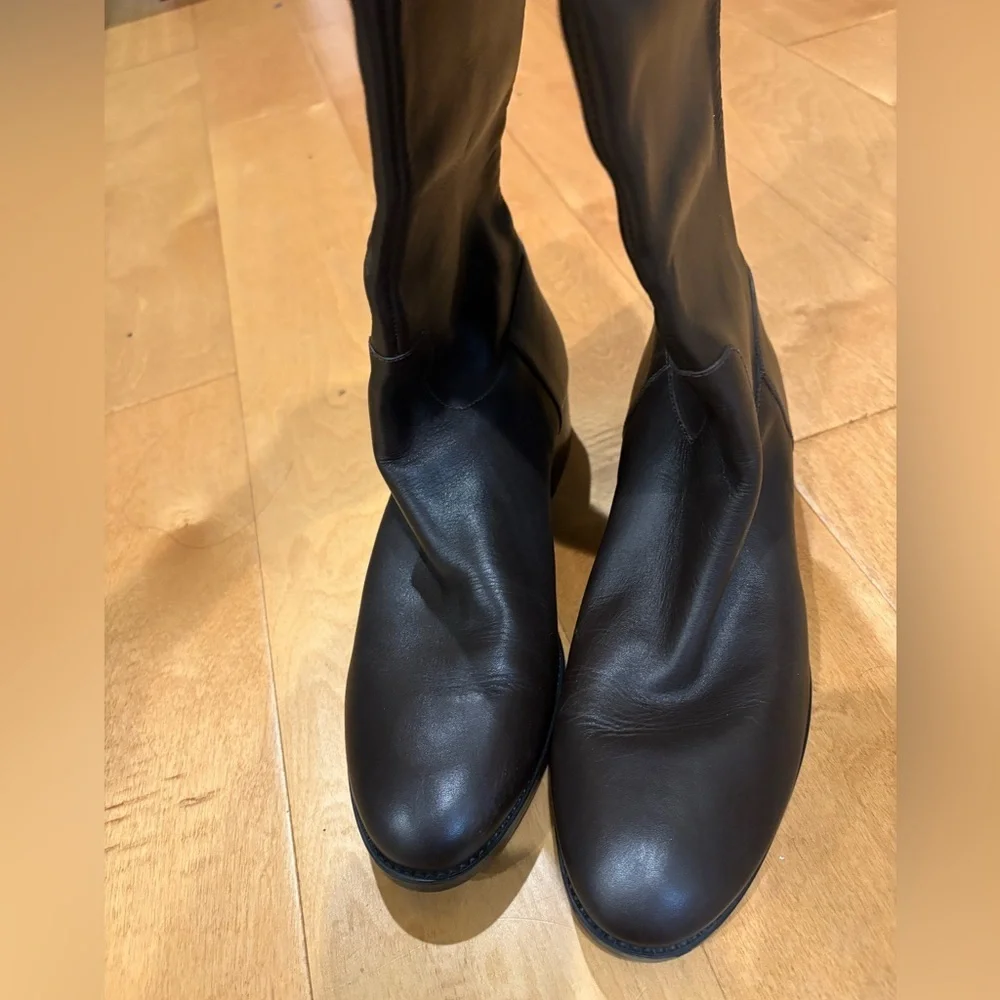 Tory Burch Sidney leather tall riding boots sz 10 dark brown